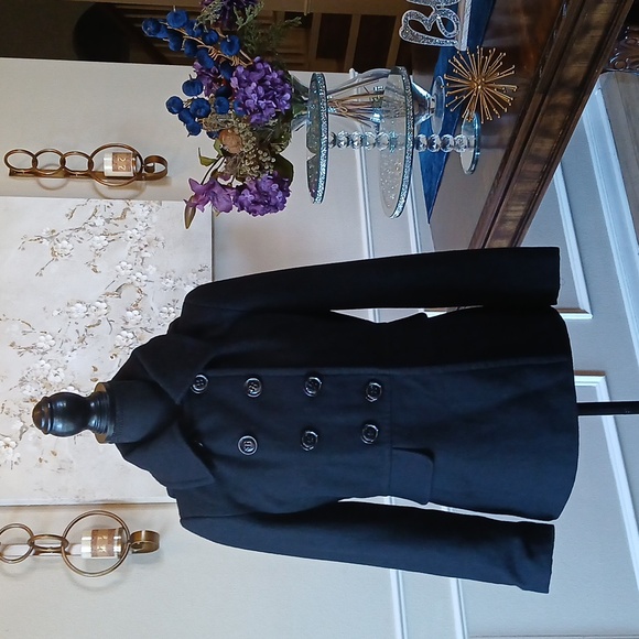 Apostrophe Women's Black Wool Blend Double Breasted Coat. Size S - Picture 3 of 17